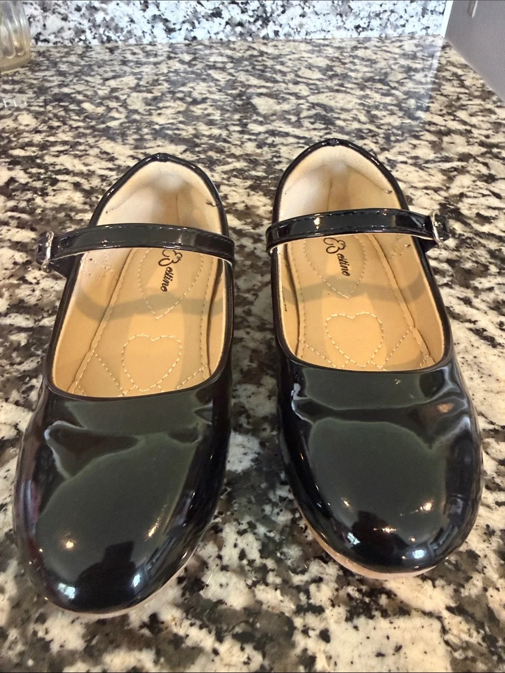 Girls' Black Patent Mary Jane Shoes with Buckle